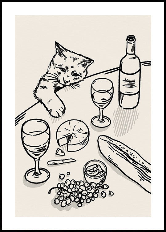 Cheeky Cat in black Plakat