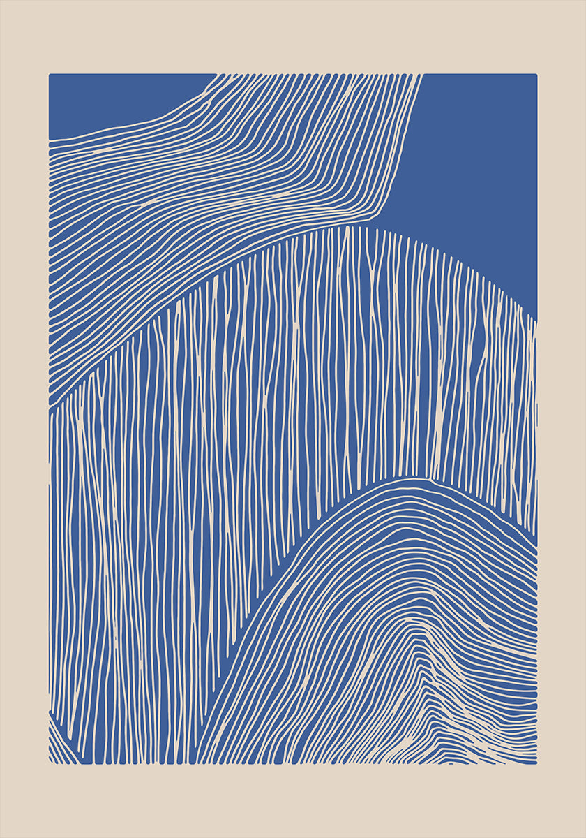 Modern Blue Abstract Vertical Pattern Plakat