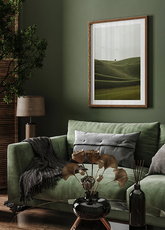 Foggy Green Hill Plakat