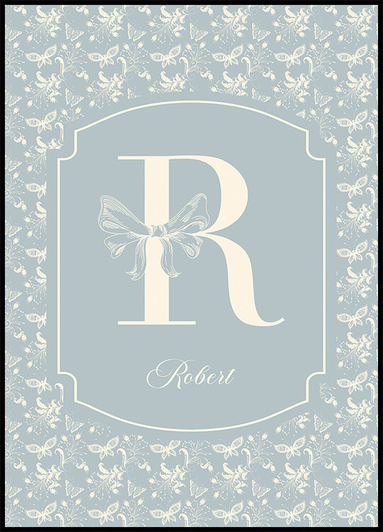 Elegant Baby Name Personal Blue Plakat