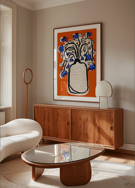 Blue Blossoms Vase Plakat