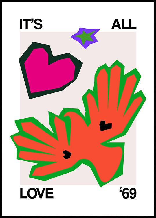 It's All Love '69 Bird Orange Plakat