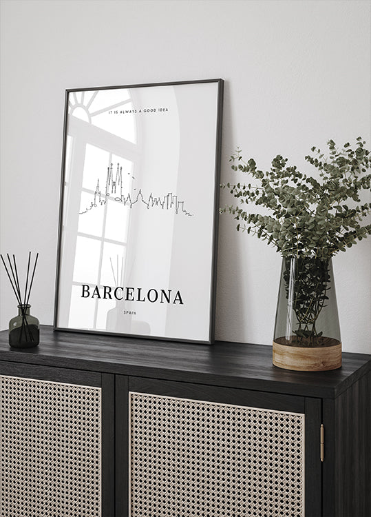 Barcelona - Skyline Plakat