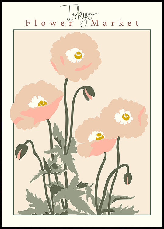 Flower Market Tokyo Poppy Plakat