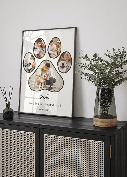 Dog Paw Photo Collage Personal Plakat