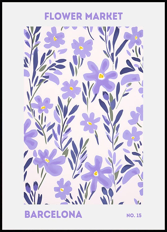 Flower Market Barcelona Plakat