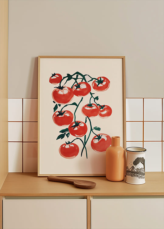 Red Tomatoes on Vine Plakat