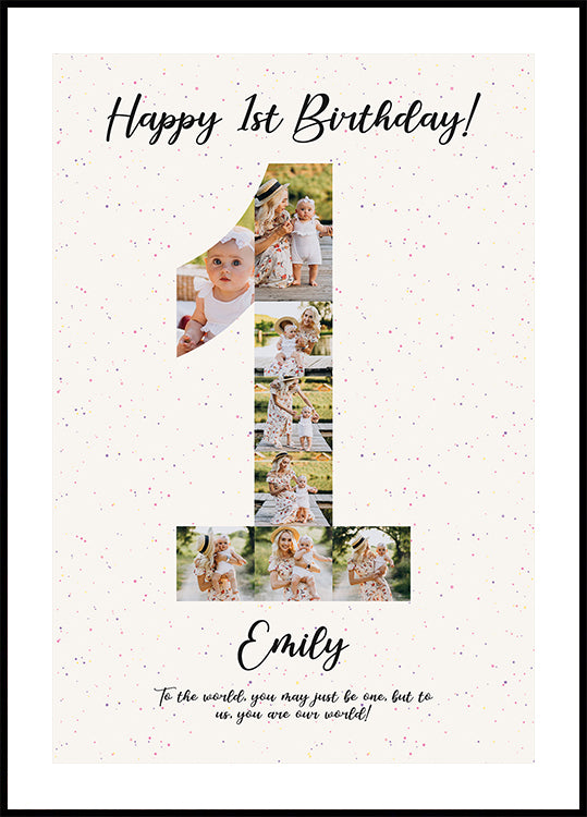Happy 1st Birthday Personal Plakat