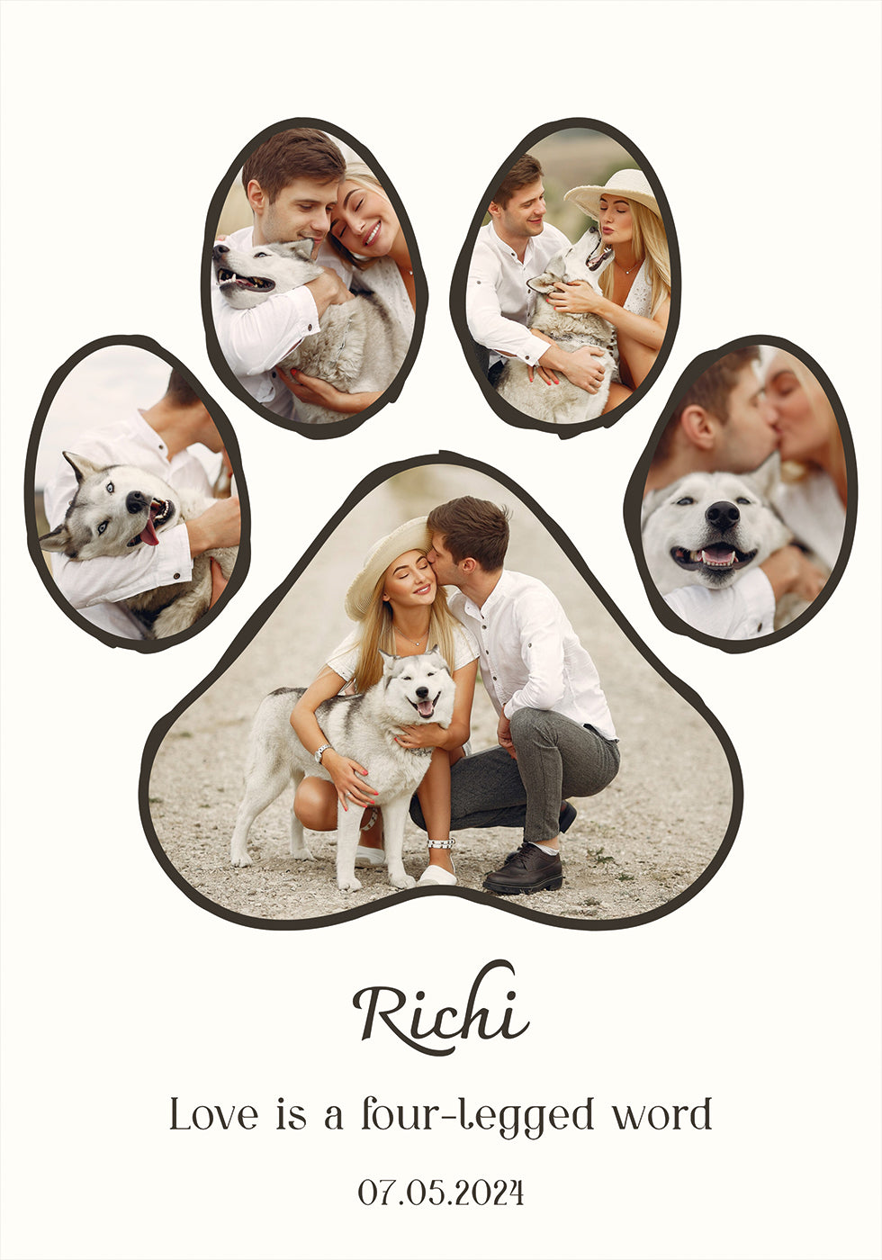 Dog Paw Photo Collage Personal Plakat