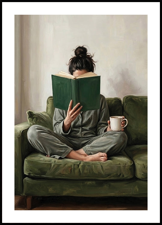 Emerald Green Woman Reading Plakat
