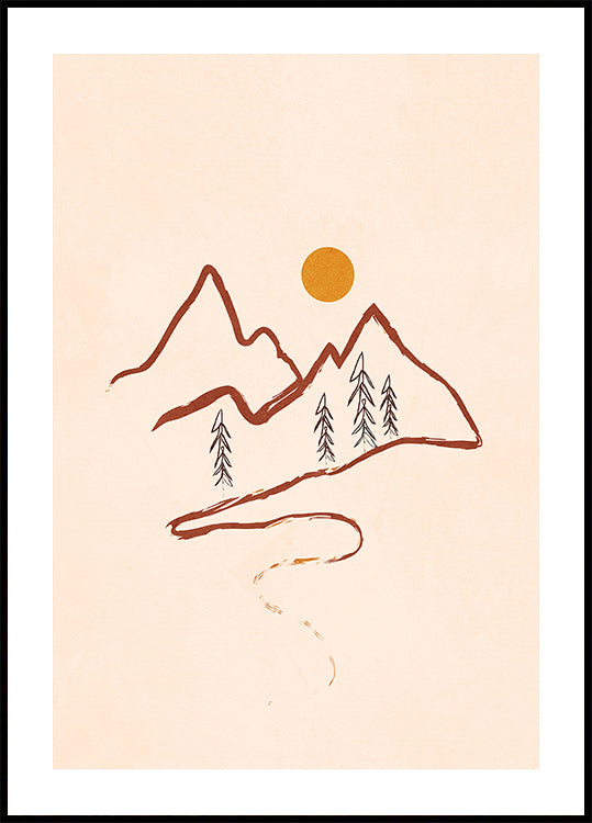 Minimal Mountain Plakat