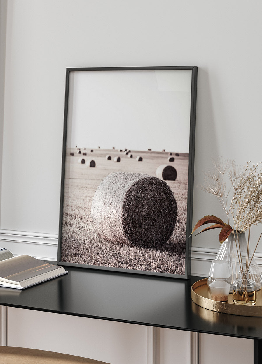 Rustic Hay Bale Plakat - Posterbox.no