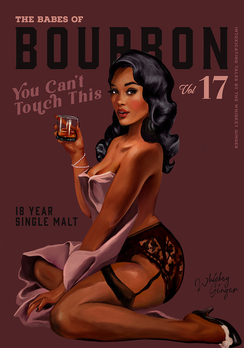 Babes of Bourbon Cant Touch This. Sexy Retro Pin Up Girl Whiskey Art Plakat