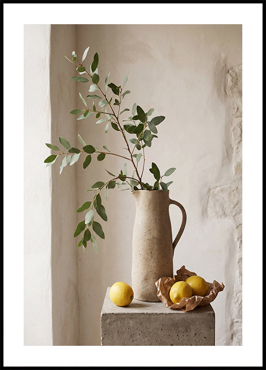 Leafy Branch and Lemons Plakat