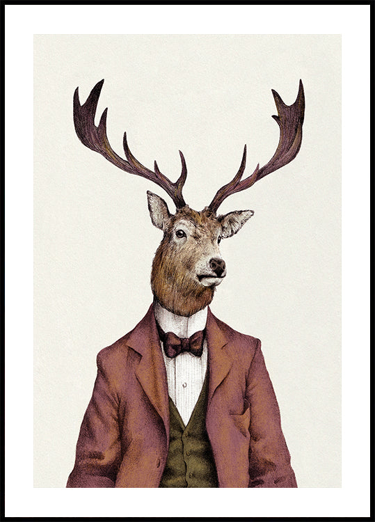 A deer With Human Attire—wearing Plakat