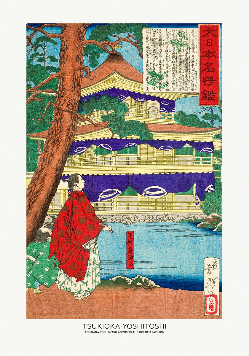 Ashikaga Yoshimitsu Admiring the Golden Pavilion (1879) Plakat