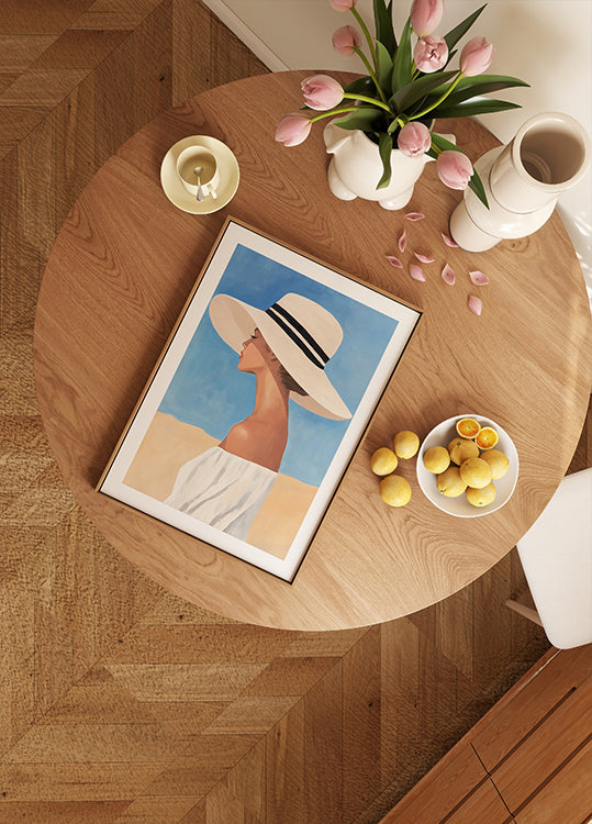 Woman in Wide-Brimmed Hat Plakat