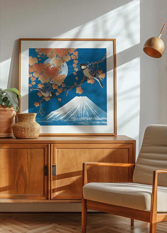 Birds & Mount Fuji Plakat