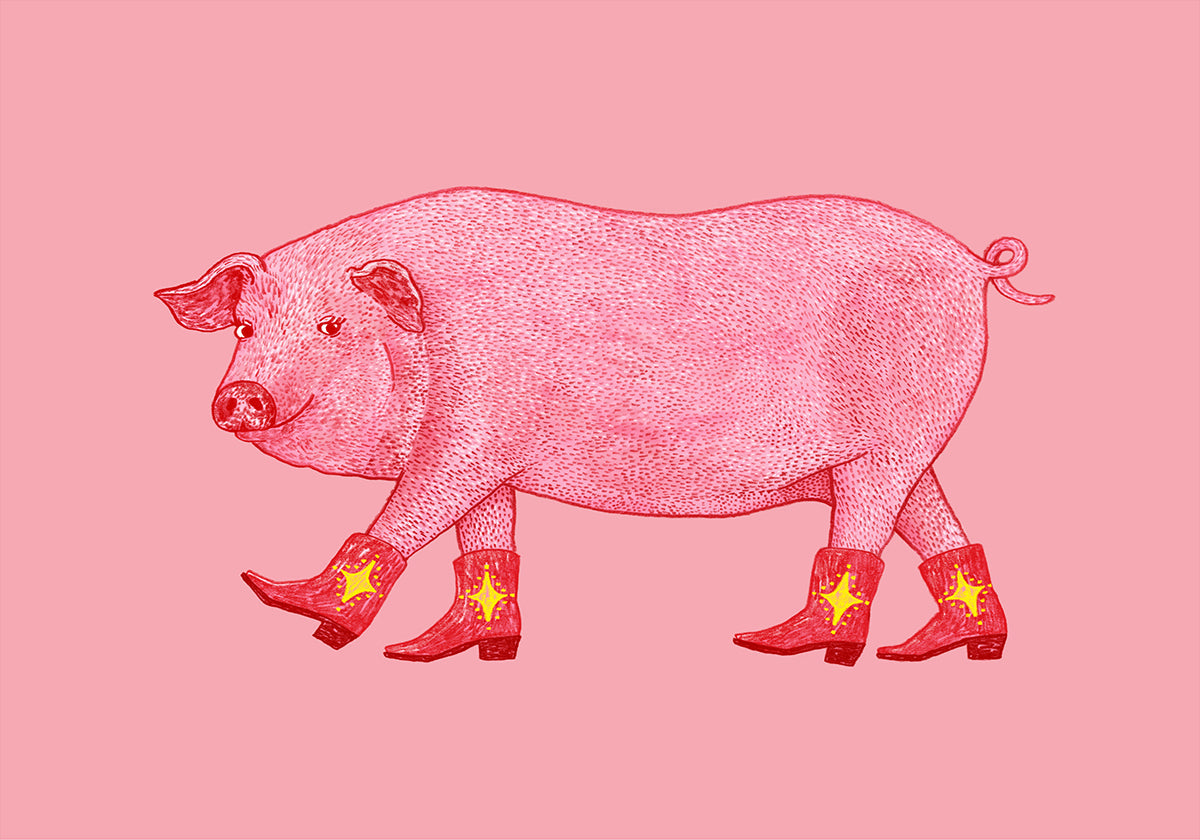 Marjorie the Cowgirl Pig Plakat