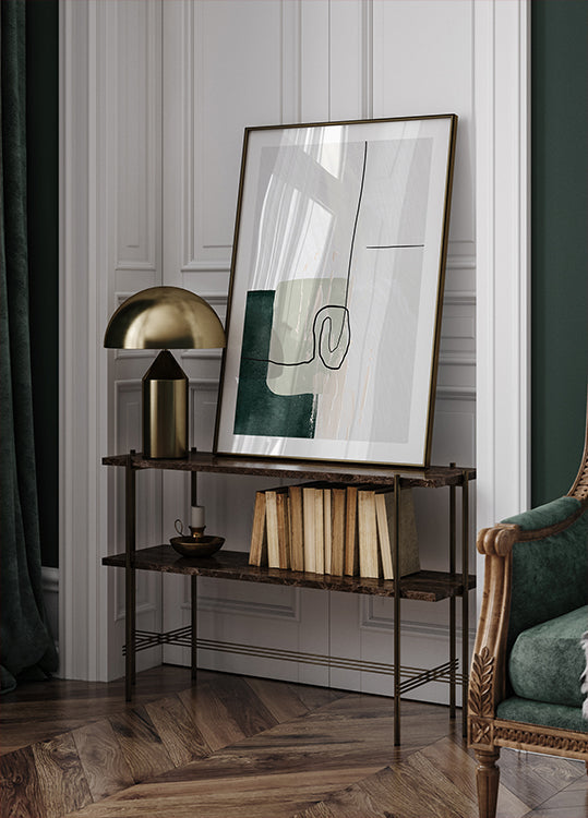 Abstract Shapes in Green-1 Plakat