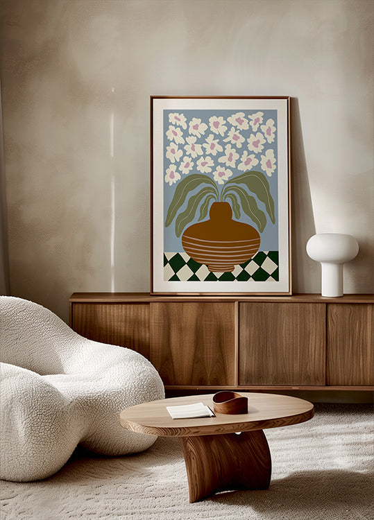 Retro Clay and Flower Plakat