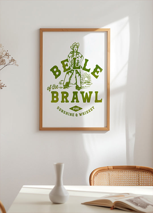 Belle Of The Brawl Cowgirl Wall Art Plakat
