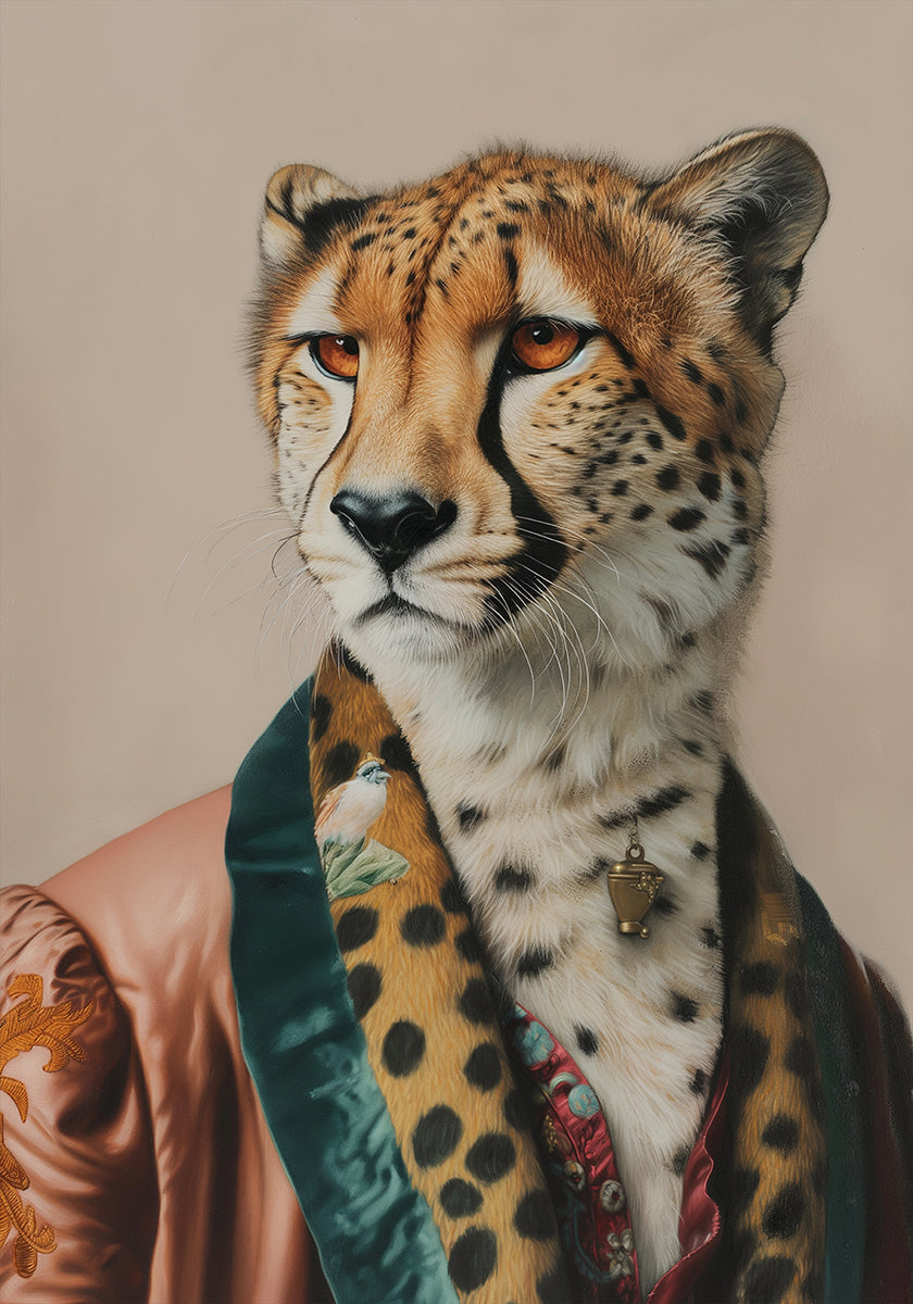 Sir Cheetah In Vintage Clothing Plakat
