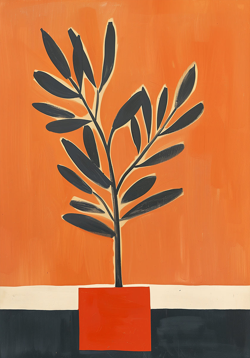 Bold Botanical Orange Hues Plakat