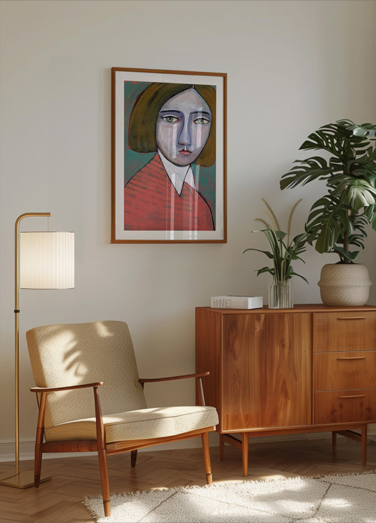 Lady in Melon Jumper Plakat