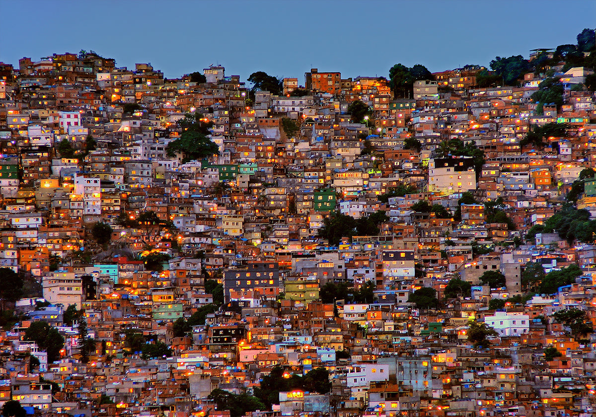 Nightfall in the Favela da Rocinha Plakat