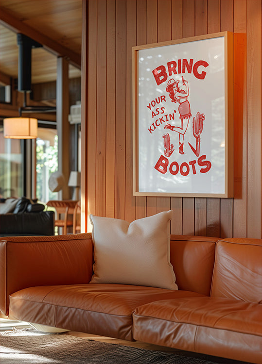 Ass Kicking Boots Funny Western Cowgirl Plakat