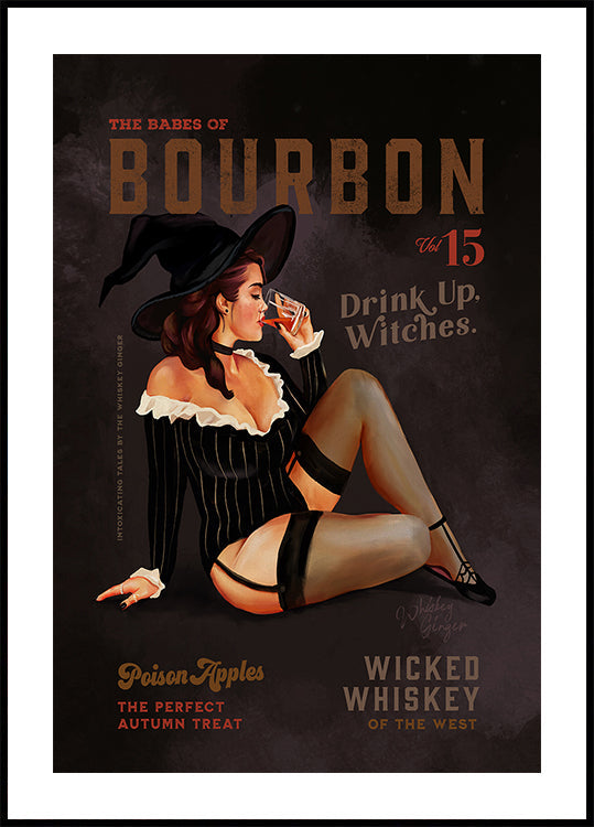 Babes of Bourbon October Halloween Witch Plakat