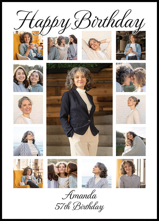 Birthday Photo Collage Personal Plakat