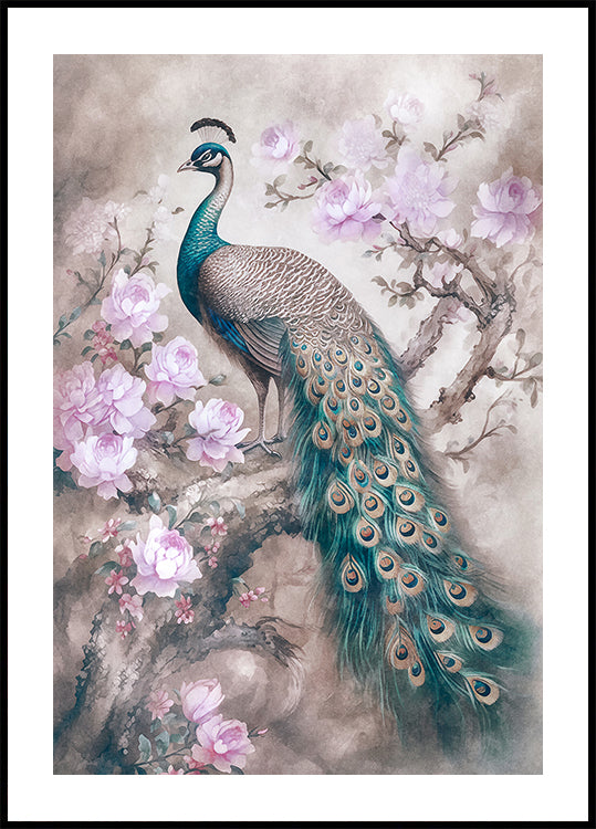 Peacocks Romance Garden Plakat