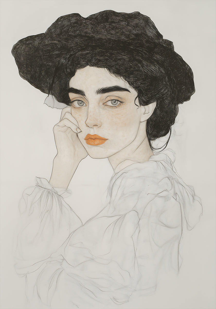 Portrait of a Woman with Expressive Eyes Plakat
