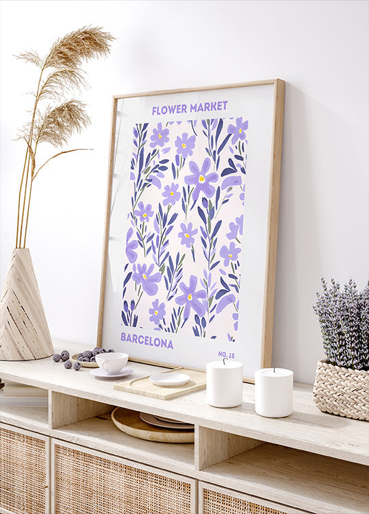 Flower Market Barcelona Plakat
