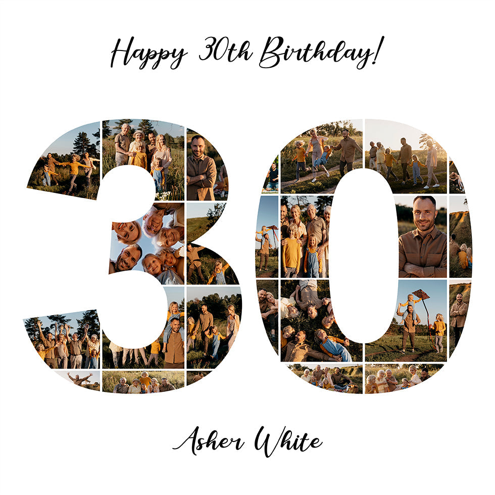 30th Birthday Photo Collage Personal Plakat