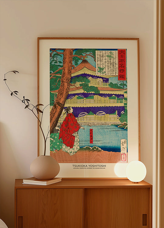 Ashikaga Yoshimitsu Admiring the Golden Pavilion (1879) Plakat