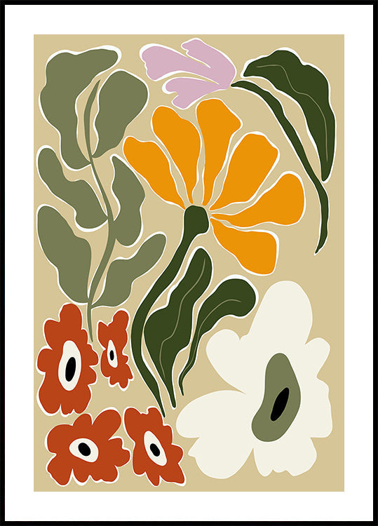 Mid Century Bloomscape Plakat