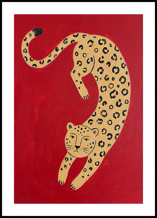 Leopard Folk Art Plakat