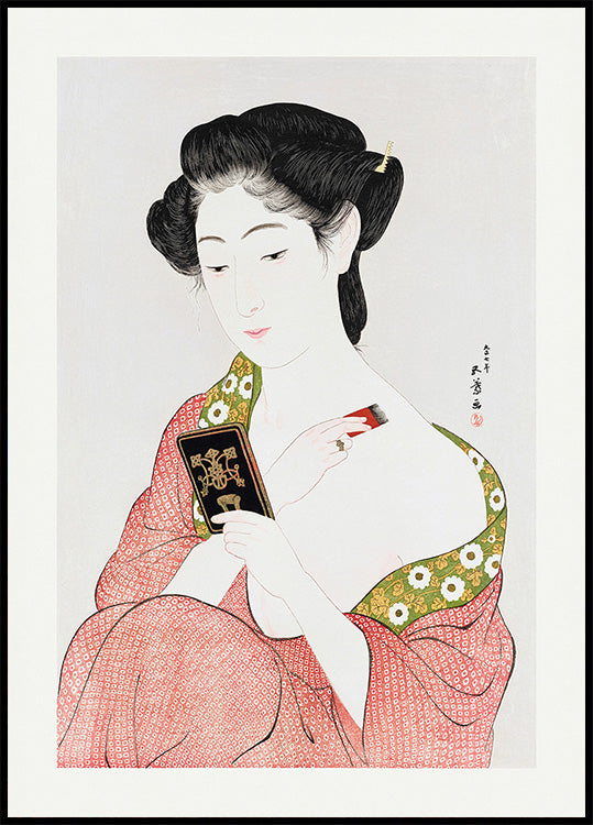 Japanese Woman Applying Powder (1918) Plakat