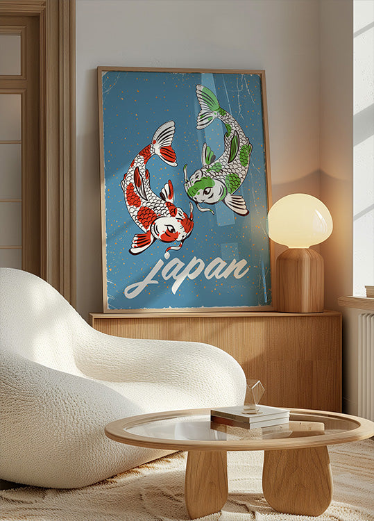 Japan Travel Poster Koi Plakat