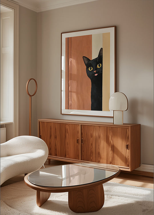 Black Cat Peeking Plakat