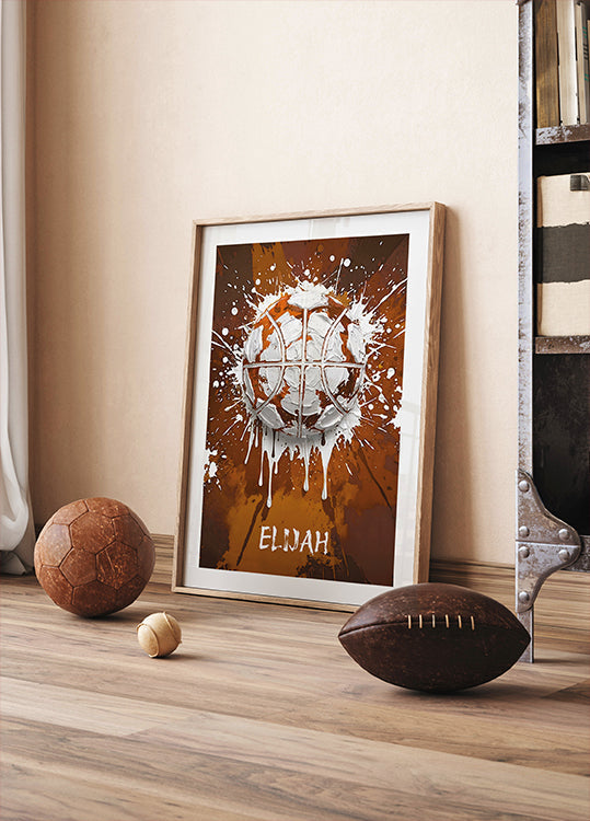 Graffiti Basketball Personal Name Plakat