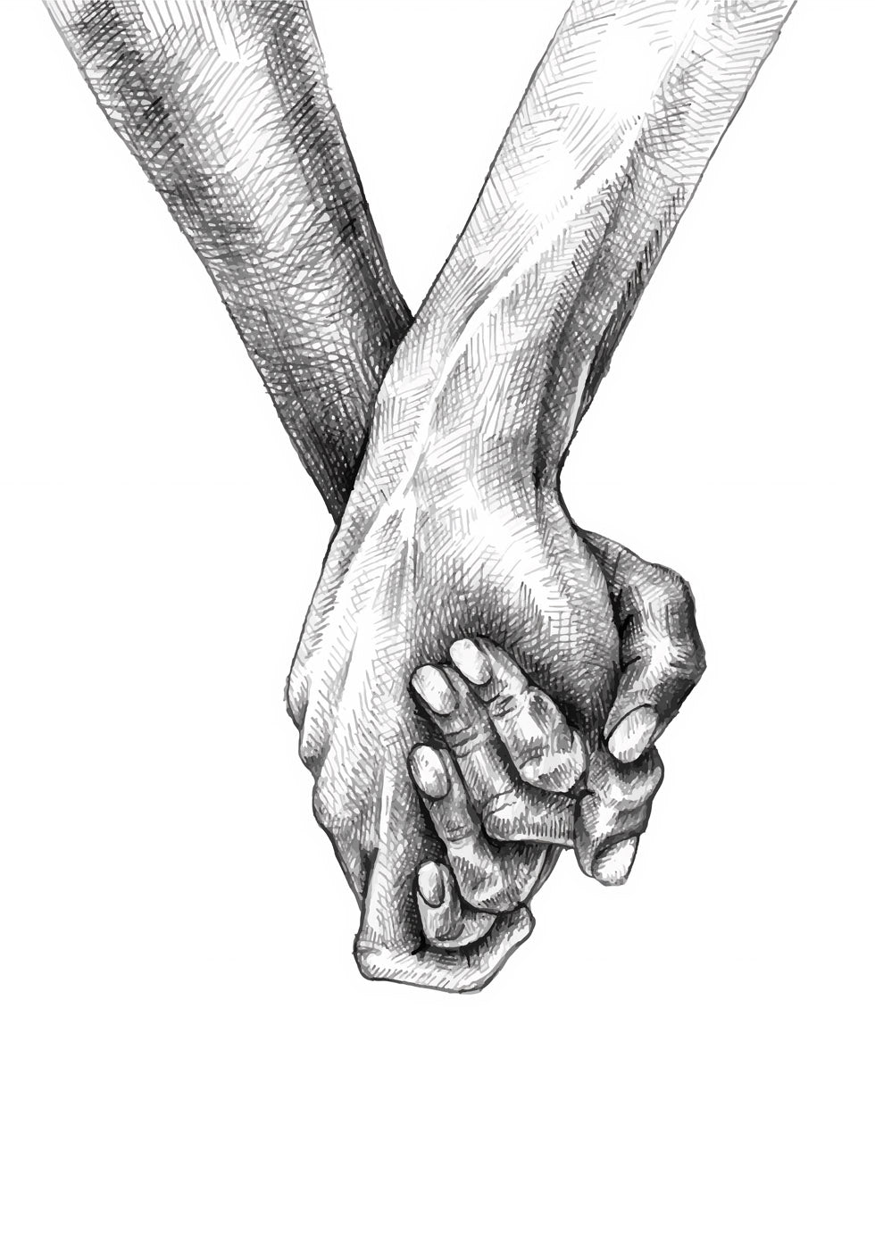 Holding Hands Illustration Plakat - Posterbox.no