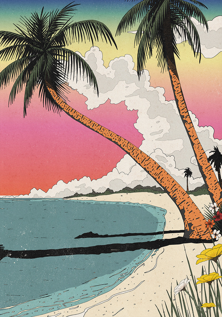 Aloha! Hawaii Tropical Sunset Plakat