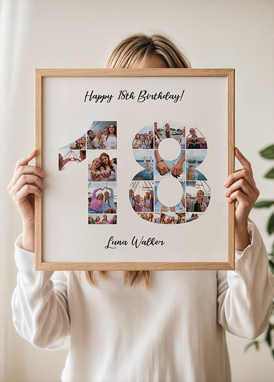 18th Birthday Photo Collage Personal Plakat