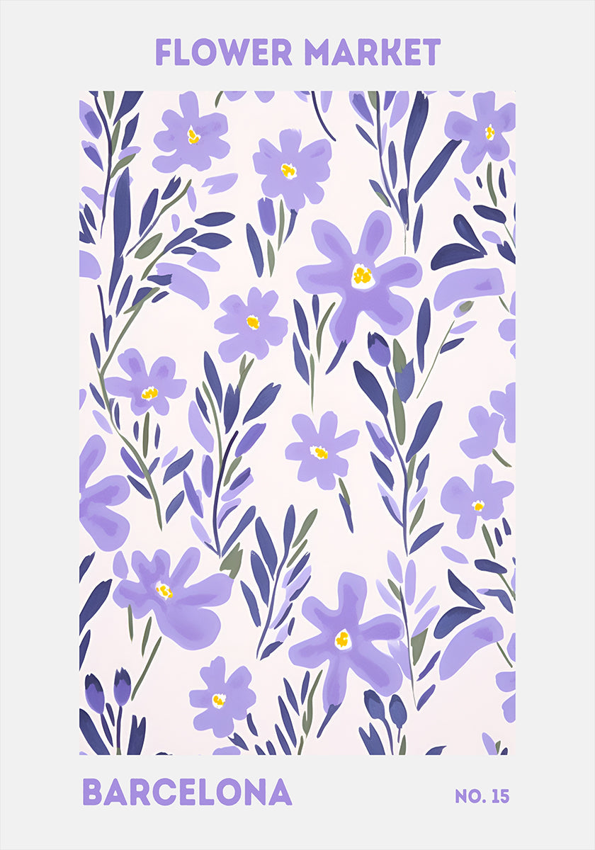 Flower Market Barcelona Plakat