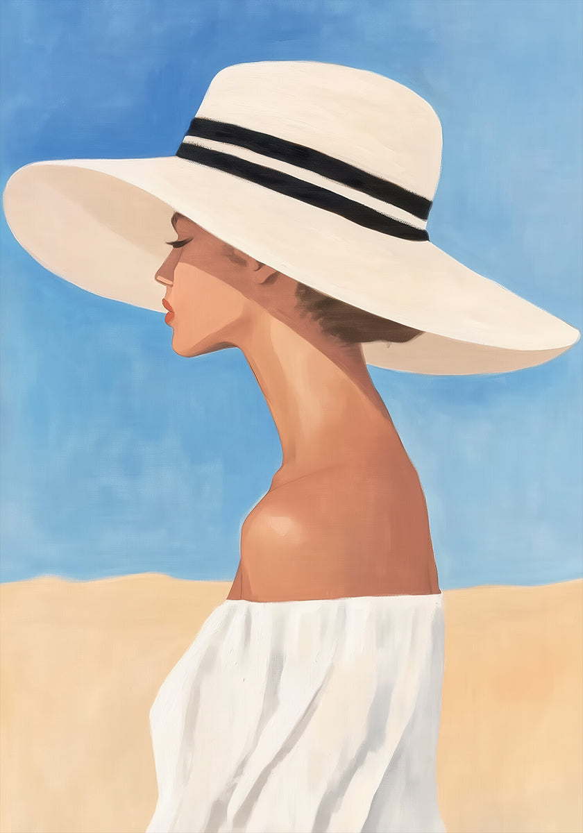 Woman in Wide-Brimmed Hat Plakat