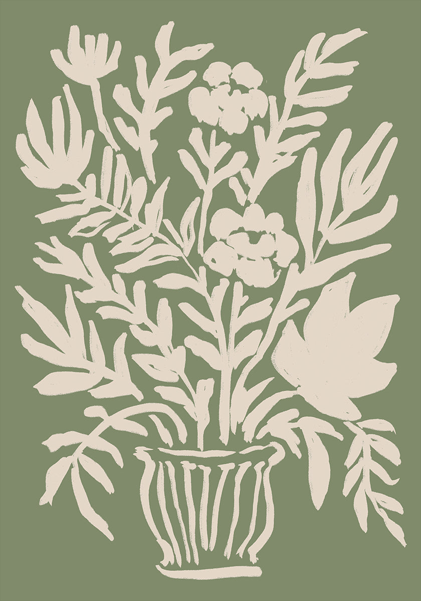 Botanical Vase Silhouette Plakat